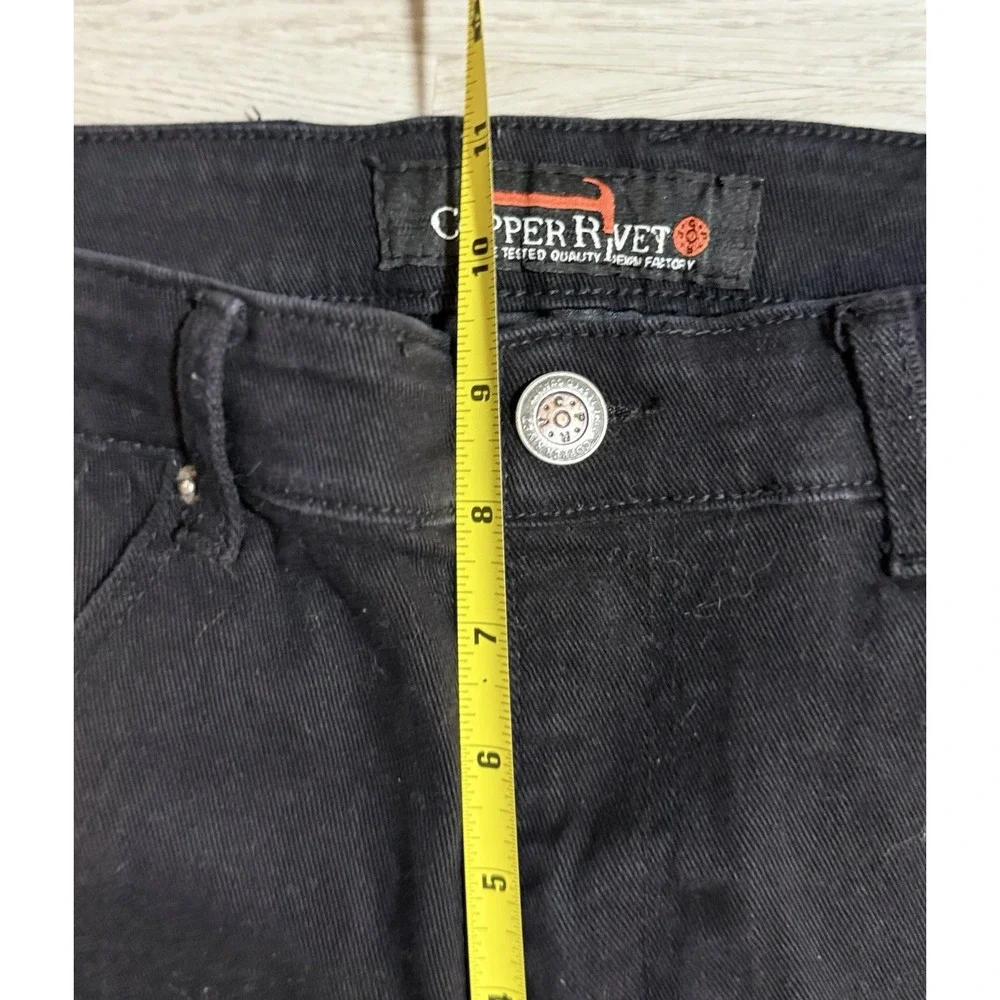 Copper Rivet Slim Fit Jeans Men's Size 34x32 Black Distressed Stretch Streetwear
